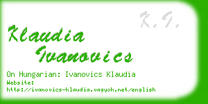 klaudia ivanovics business card